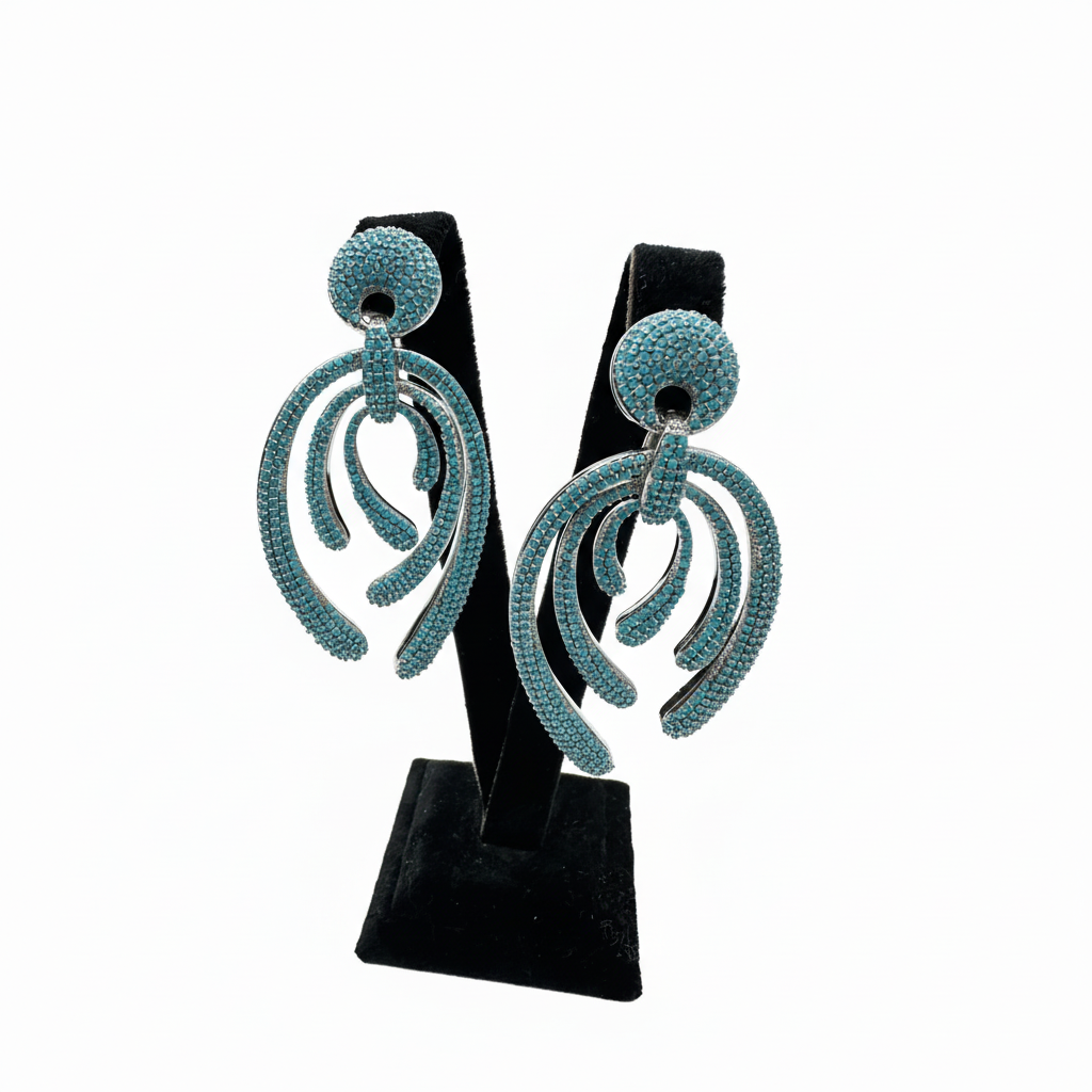 Turkuaz Salkım Küpe