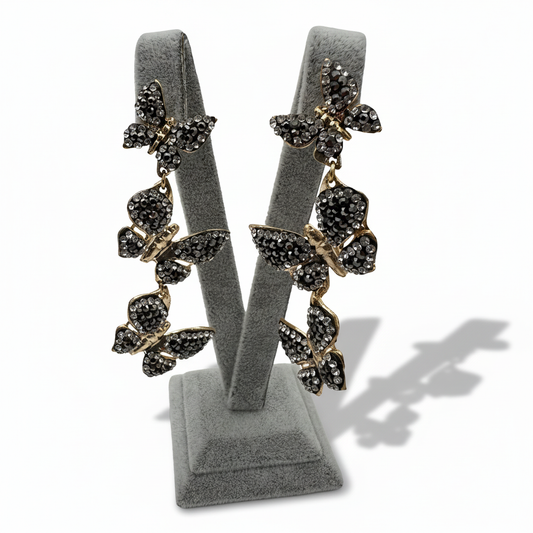 Markazit Taşlı Kelebek Küpe