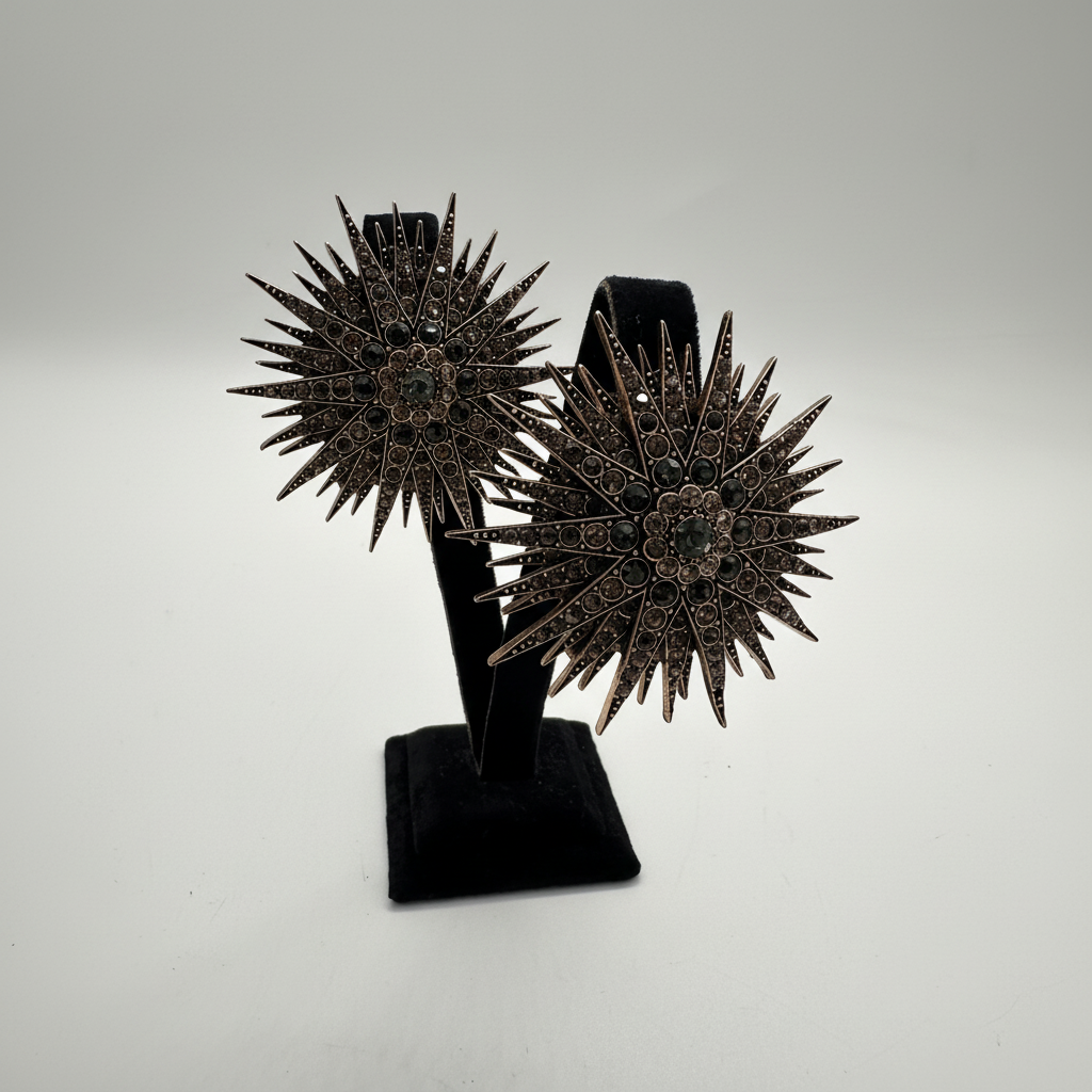 Black Diamond Taşlı Yıldız Patlaması Küpe