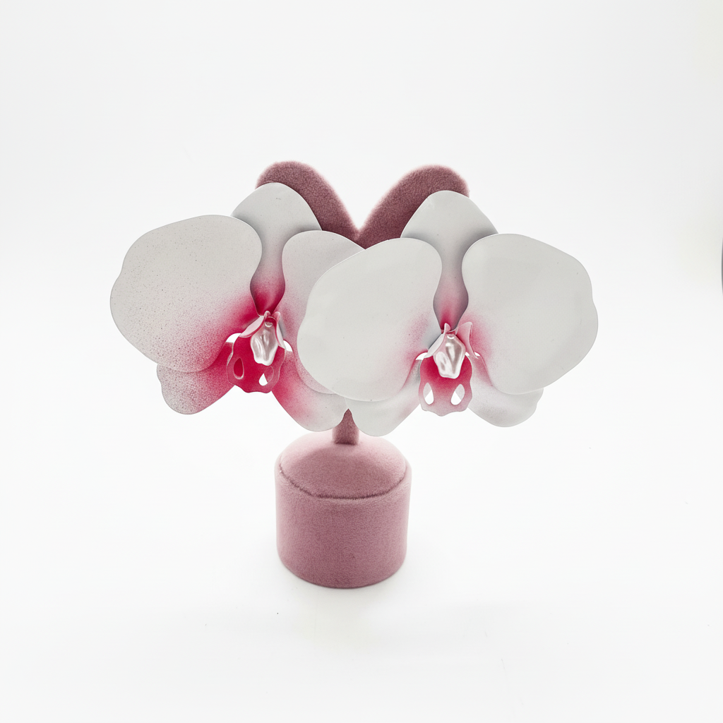 Beyaz Orkide Çiçek Küpe