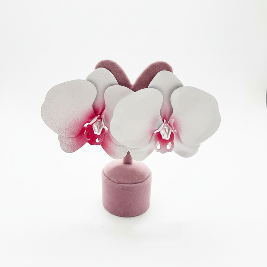 Beyaz Orkide Çiçek Küpe