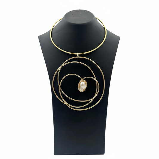 Pirinç Çoklu Halka İncili Kolye