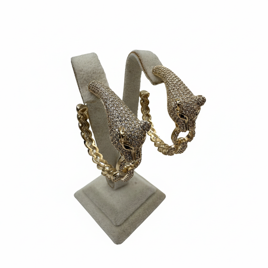 Panter Halka Küpe - Altın Rengi